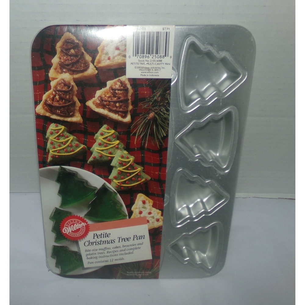 Wilton Petite Christmas Tree Pan 12 Cavity Aluminum Baking Mold 2105-6088 NIP